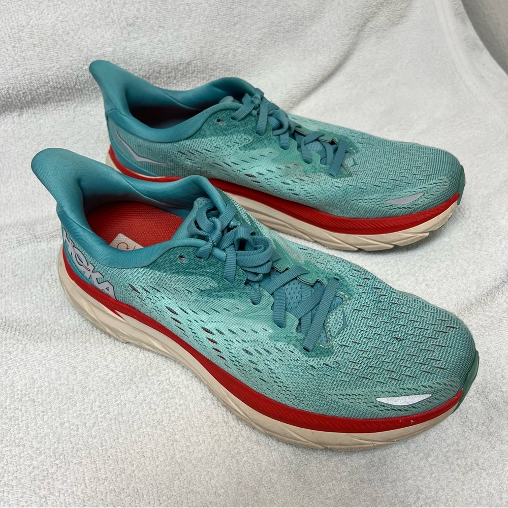 Hoka One One Light Green Run Walk Sneakers Shoes Sz 8.5